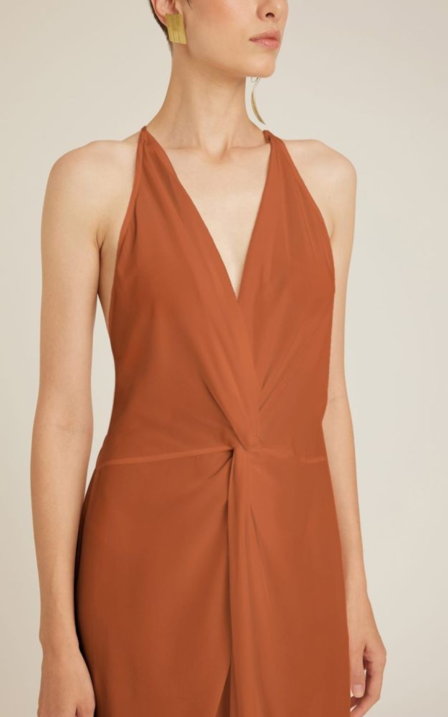 Roupas Lenny Niemeyer | Vestido Torcao Seda Bronze