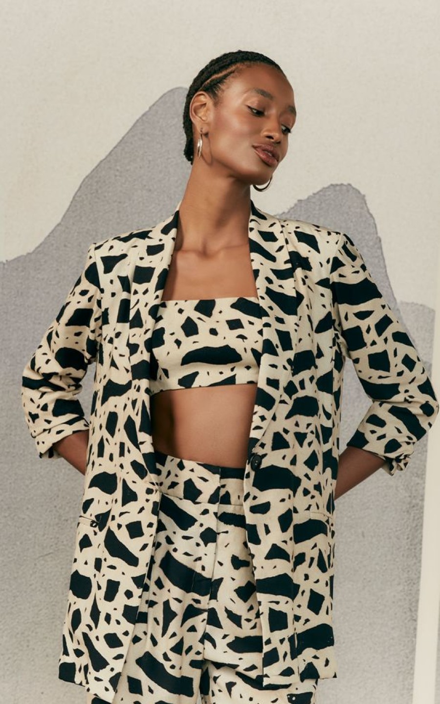 Roupas Lenny Niemeyer | Blazer Linho Estampado Elos