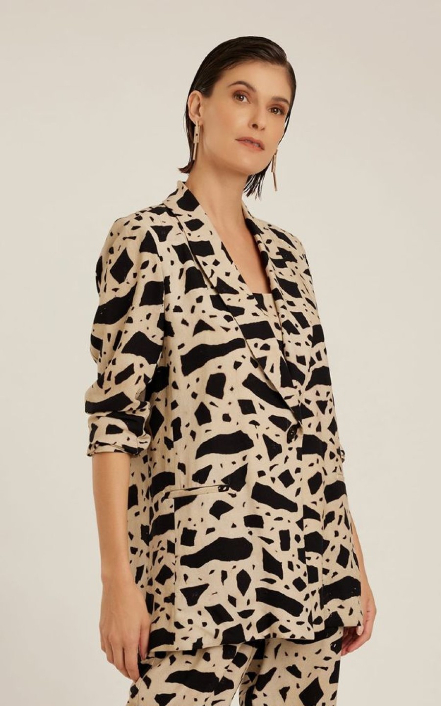 Roupas Lenny Niemeyer | Blazer Linho Estampado Elos