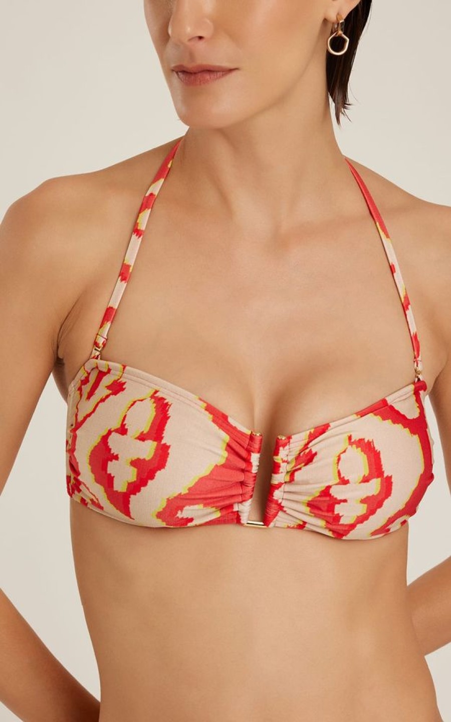 Biquinis Lenny Niemeyer | Sutia Bandeau Rita Turquia E Calca Drapeada Turquia