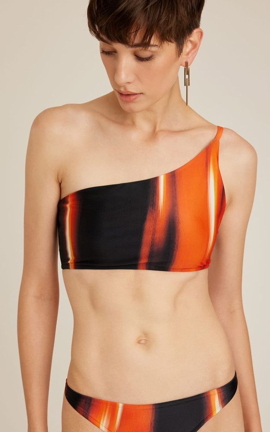 Biquinis Lenny Niemeyer | Top Ombro Slim Recycled Flash E Calca Basica Fina Recycled Flash