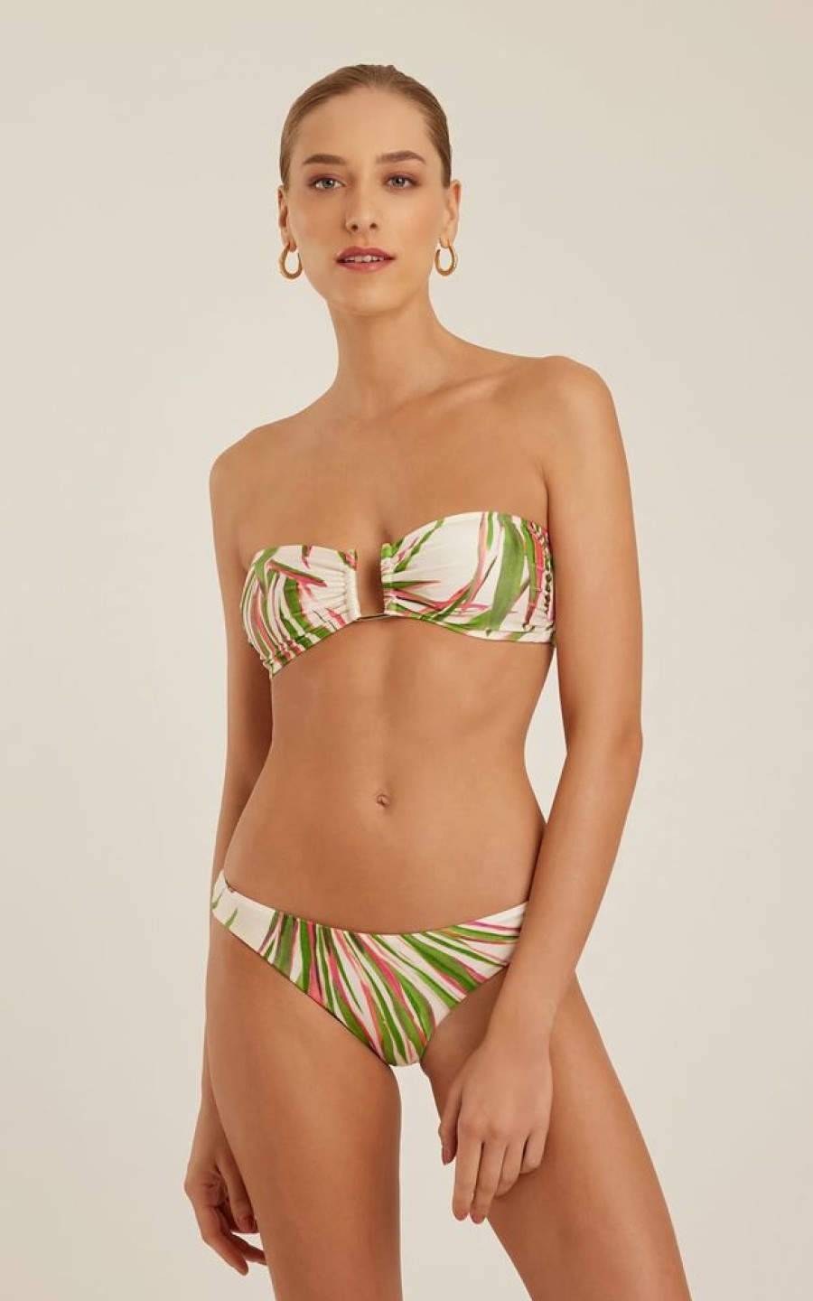 Biquinis Lenny Niemeyer | Sutia Bandeau Recycled Foliage E Calca Athletic Recycled Foliage