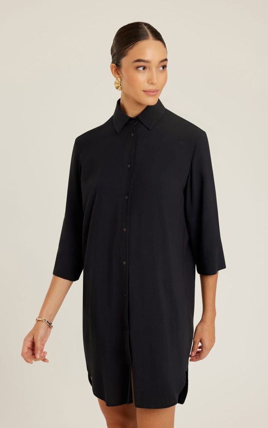 Biowear Lenny Niemeyer | Chemisier Basico Fraldado Preto