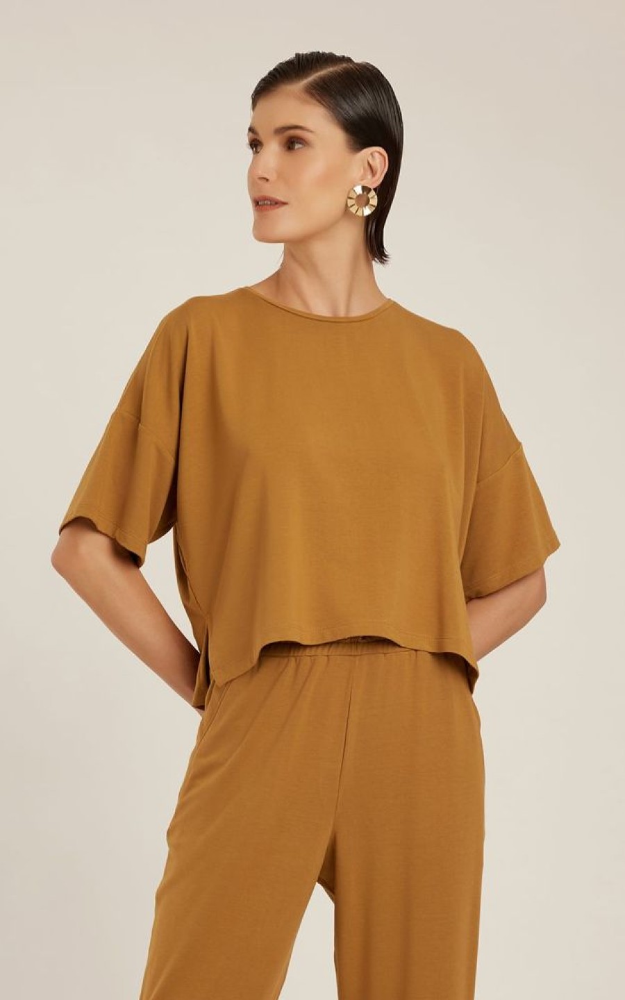 Roupas Lenny Niemeyer | Blusa Moletinho Quadrada Ambar