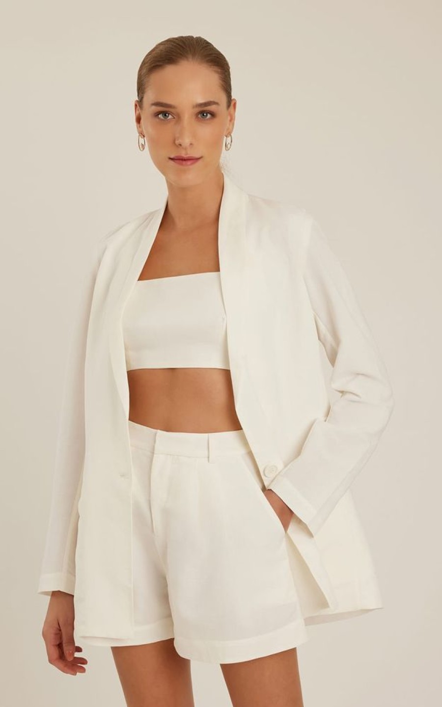 Roupas Lenny Niemeyer | Short Pregas Alfaiataria Off White