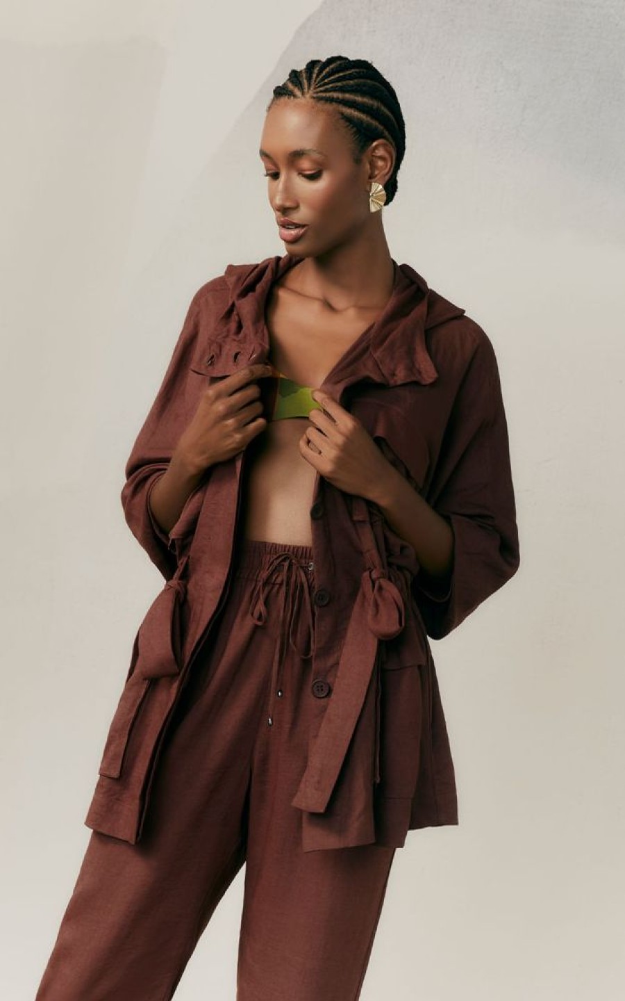 Roupas Lenny Niemeyer | Parka Linho Leve Cafe