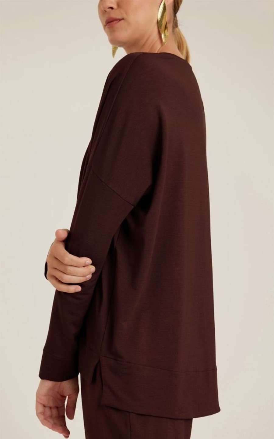 Roupas Lenny Niemeyer | Blusa Moletinho Manga Longa Cafe