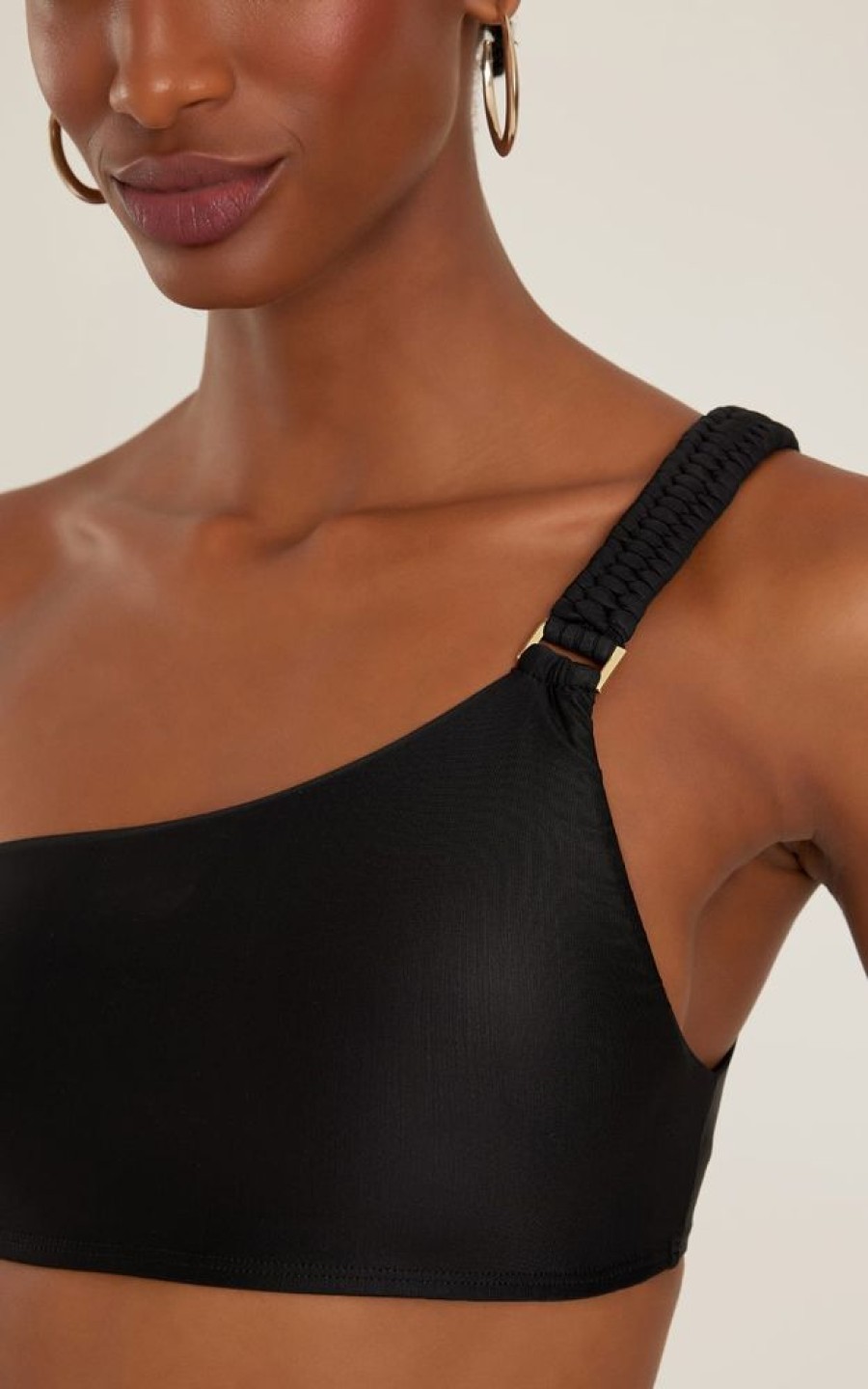 Biquinis Lenny Niemeyer | Sutia Ombro Macrame Preto E Calca Alta Basica Preto