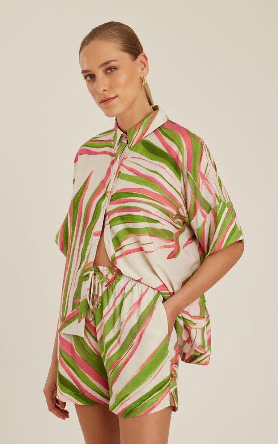 Roupas Lenny Niemeyer | Short Cos Elastico Foliage
