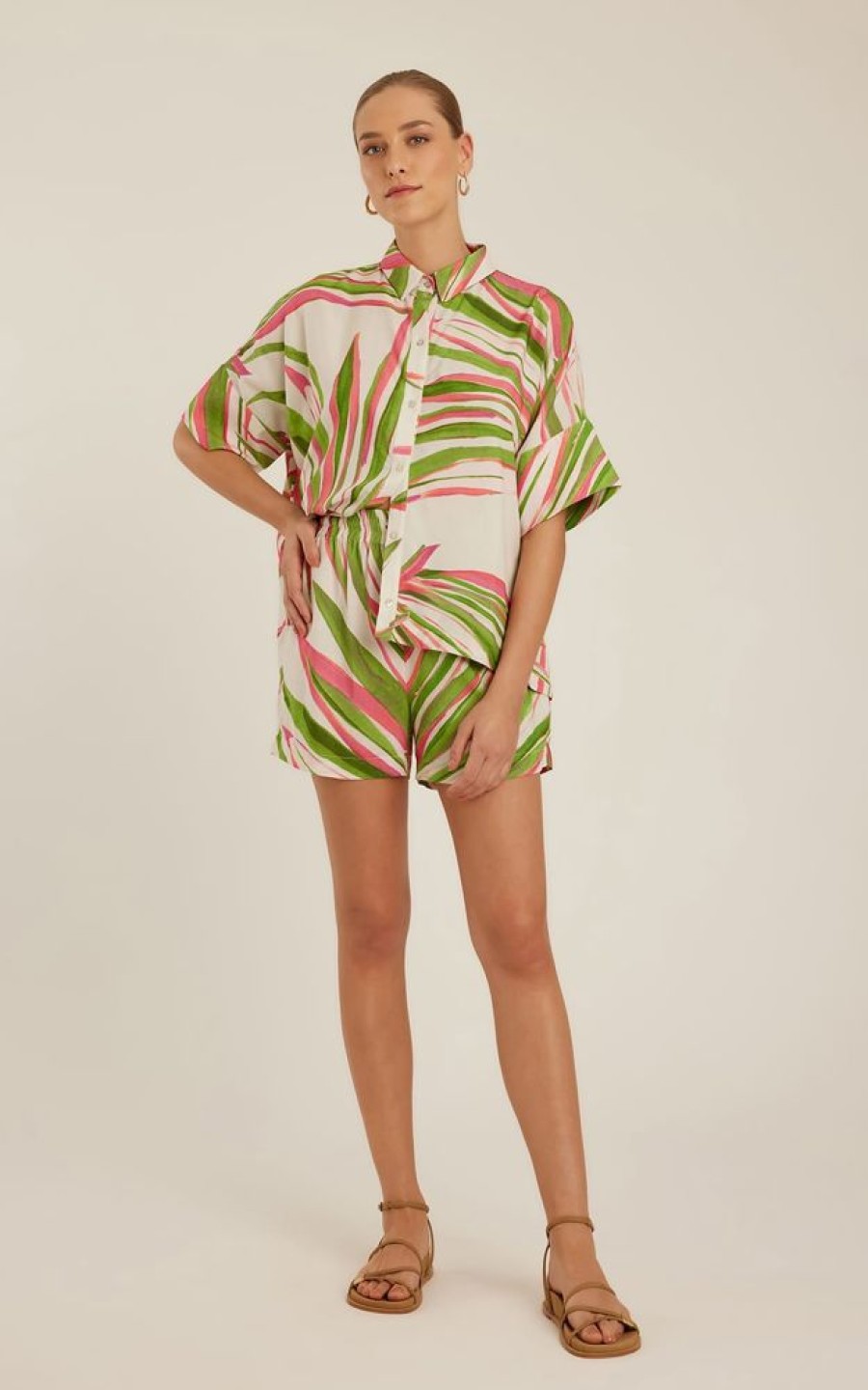 Roupas Lenny Niemeyer | Short Cos Elastico Foliage