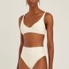 Biquinis Lenny Niemeyer | Sutia Meia Taca Alongado Off White E Calca Alta Cava Off White