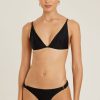 Biquinis Lenny Niemeyer | Sutia Triangulo Fixo Alongado Preto E Calca Macrame Preto