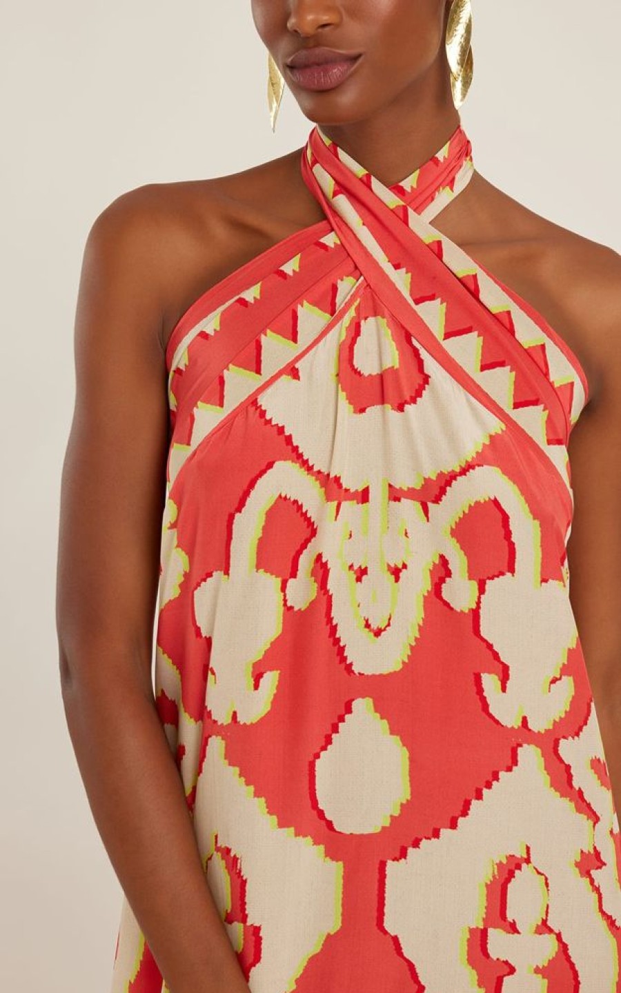 Roupas Lenny Niemeyer | Vestido Decote Cruzado Seda Turquia