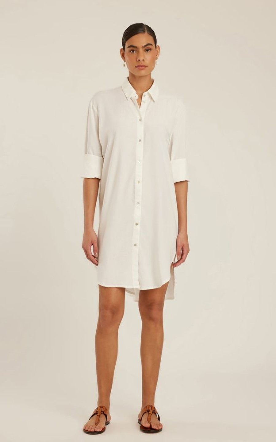 Biowear Lenny Niemeyer | Chemisier Basico Fraldado Off White