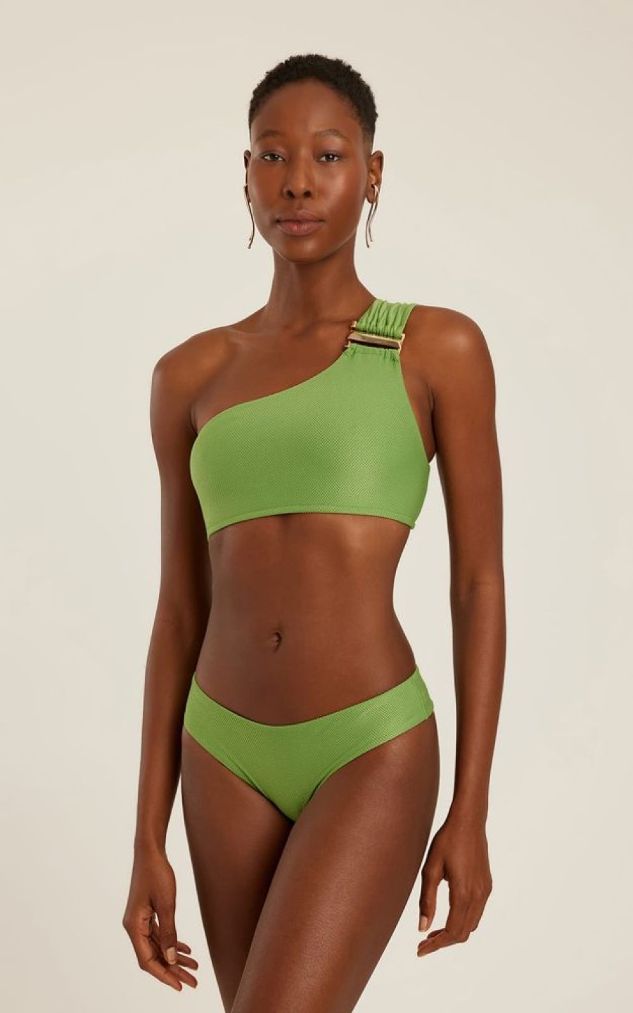 Biquinis Lenny Niemeyer | Sutia Ombro Detalhe Matcha E Calca Midi Clean Matcha