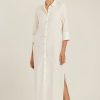Biowear Lenny Niemeyer | Chemisier Longo Fenda Laterais Off White