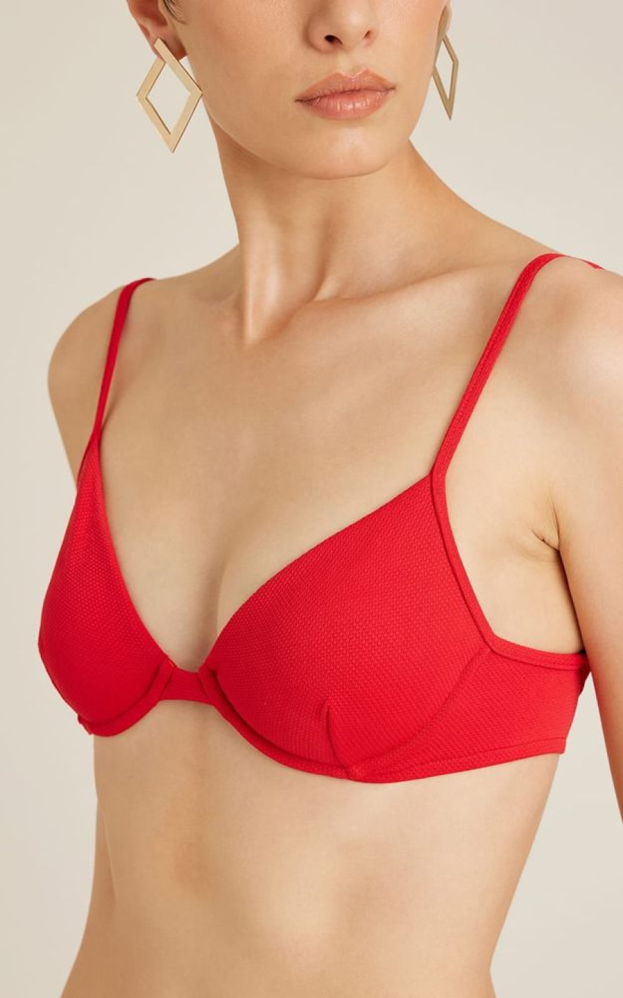 Biquinis Lenny Niemeyer | Top Meia Taca Clean Jaspe E Calca Midi Recorte Jaspe