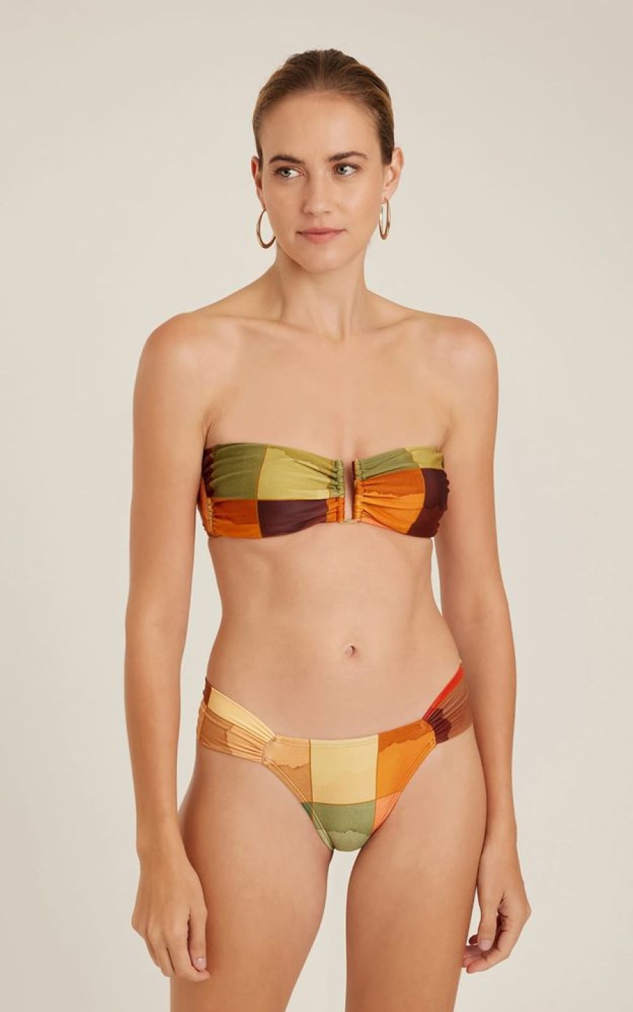 Biquinis Lenny Niemeyer | Sutia Bandeau Rita Mosaico E Calca Drapeada Mosaico