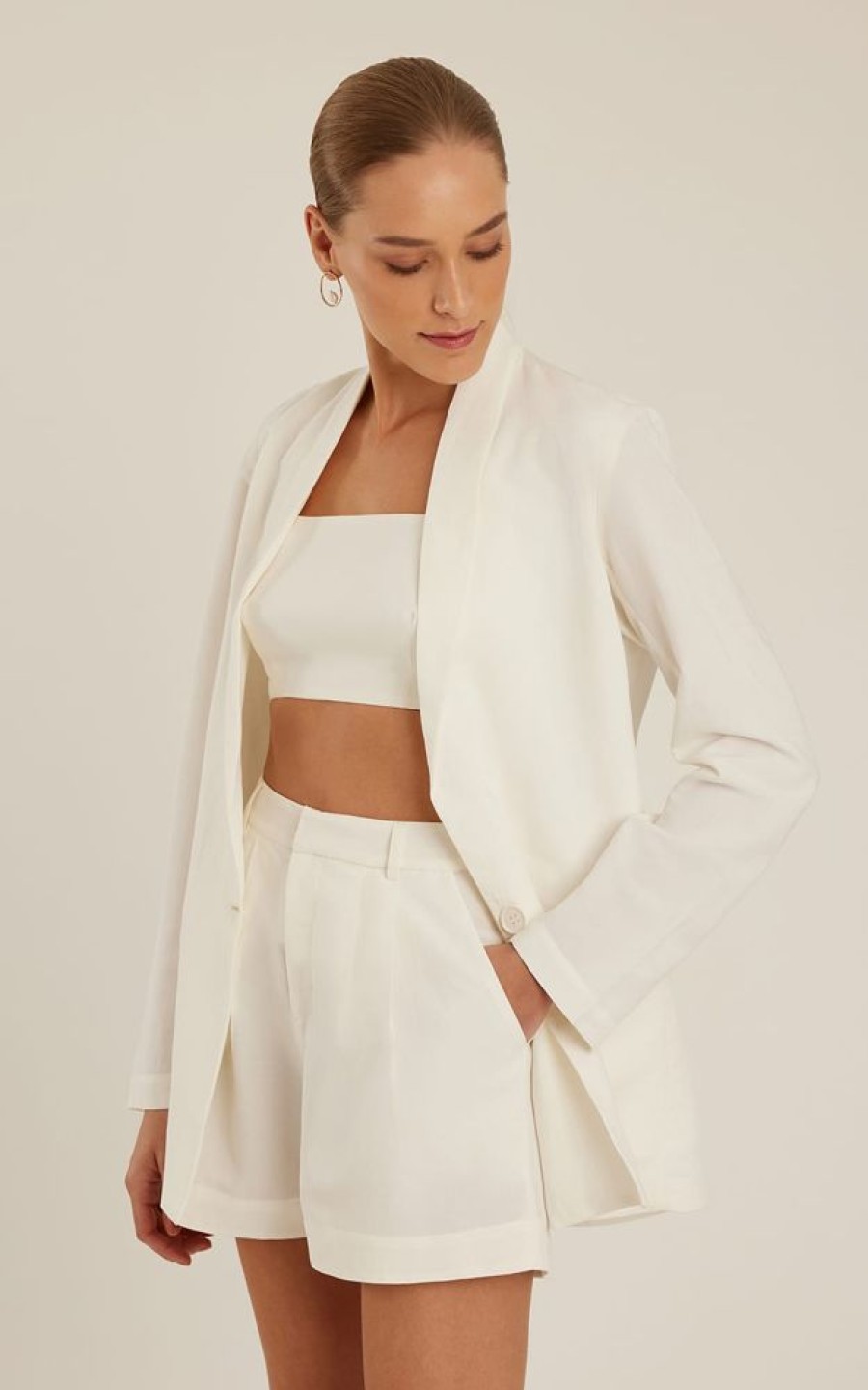 Roupas Lenny Niemeyer | Blazer Alfaiataria Gola Virada Off White