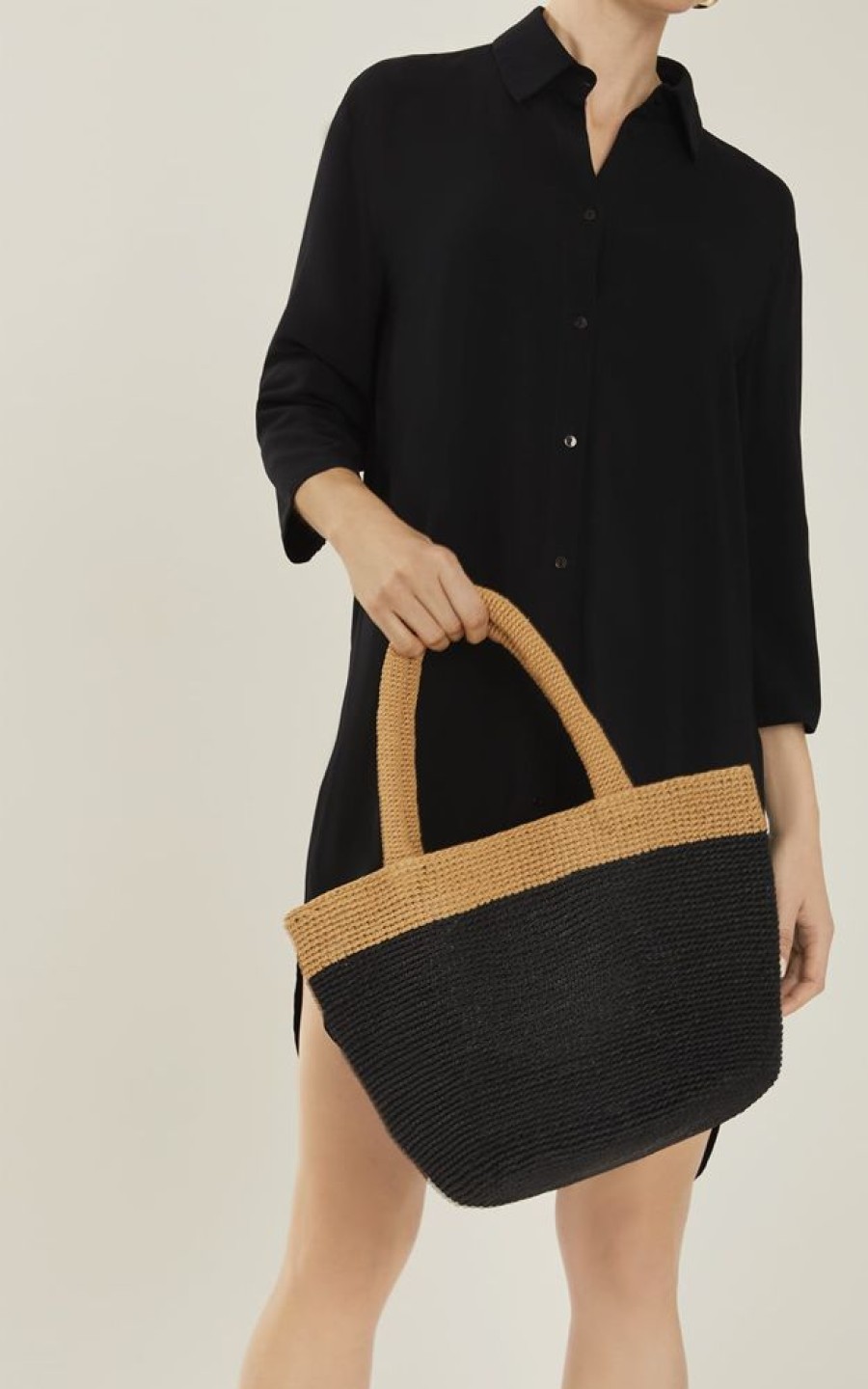 Acessorios Lenny Niemeyer | Bolsa Rafia Duo Color Preto