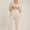 Roupas Lenny Niemeyer | Calca Alfaiataria Cos Largo Natural