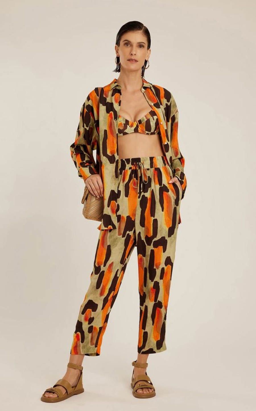 Roupas Lenny Niemeyer | Calca Cos Elastico Caju