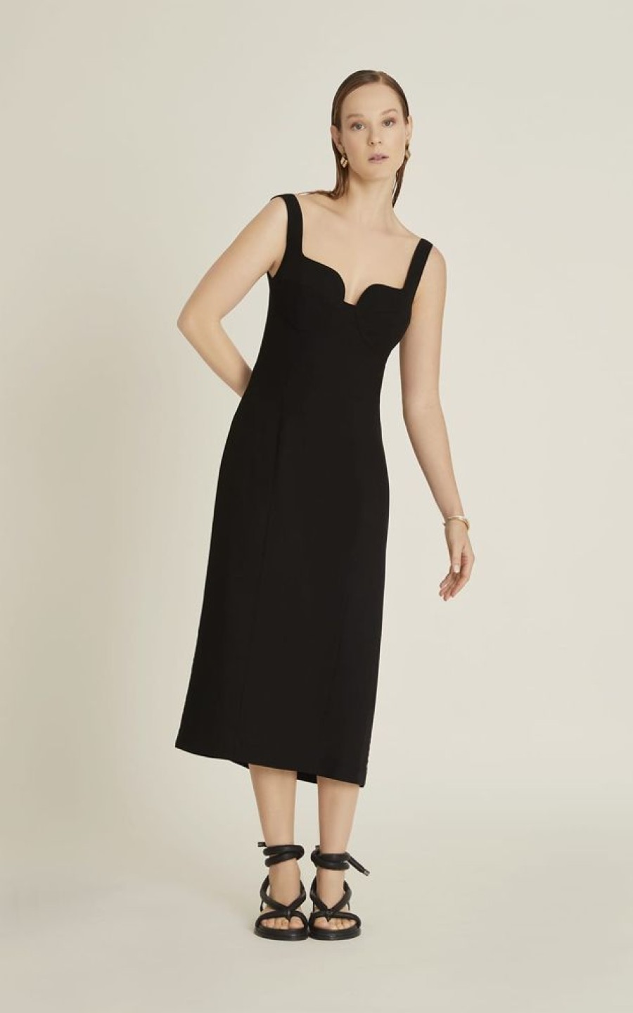 Roupas Lenny Niemeyer | Vestido Decote Arredondado Preto