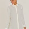 Biowear Lenny Niemeyer | Camisa Fenda Lateral De Seda Off White