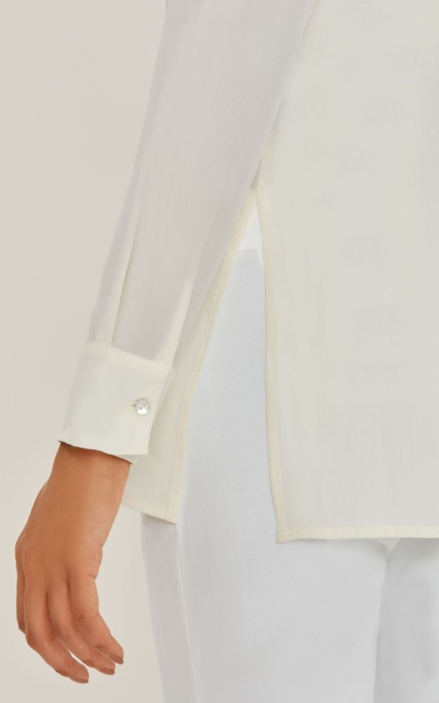 Biowear Lenny Niemeyer | Camisa Fenda Lateral De Seda Off White