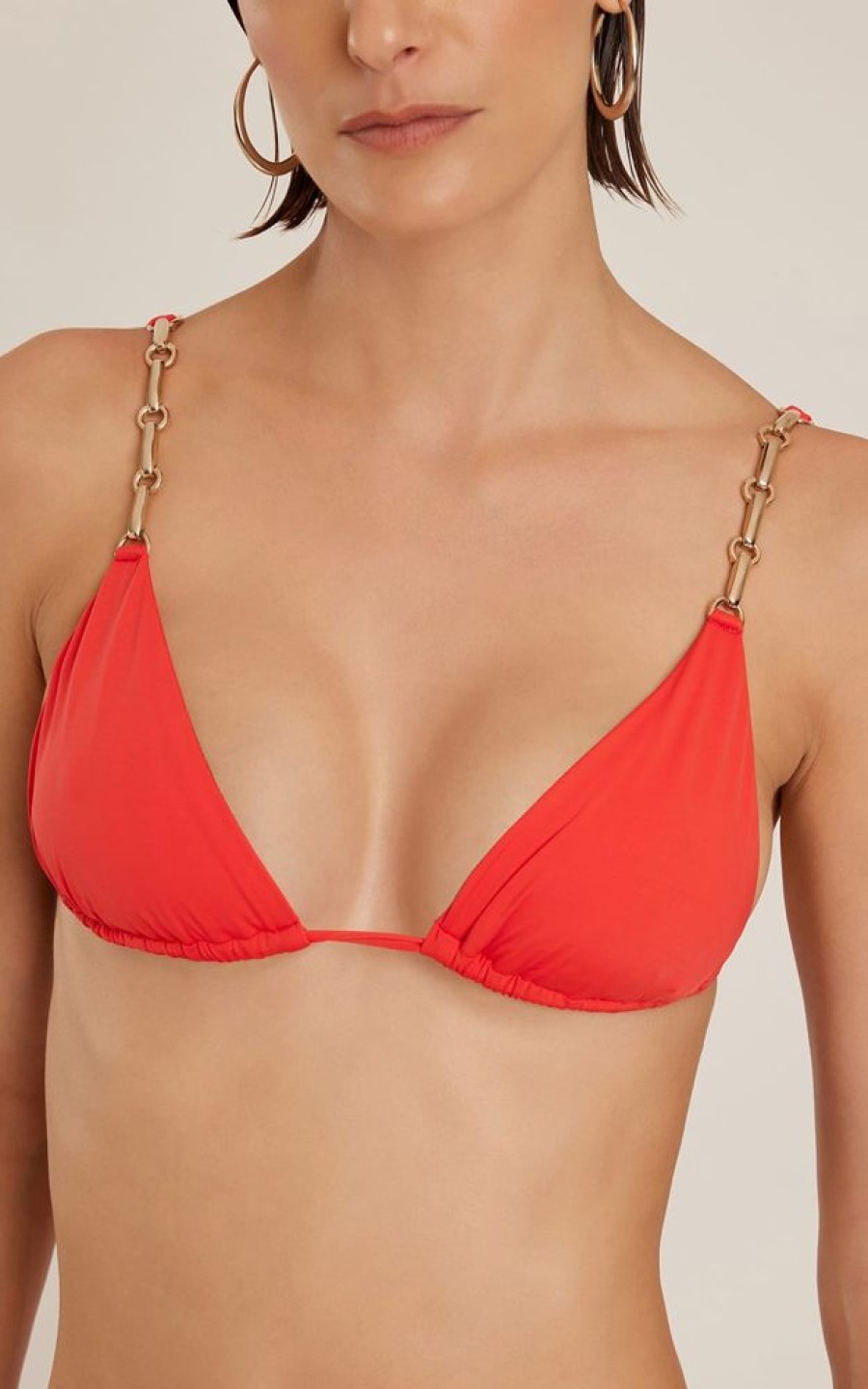 Biquinis Lenny Niemeyer | Sutia Alongado Corrente Bio Melancia E Calca Fina Corrente Bio Melancia